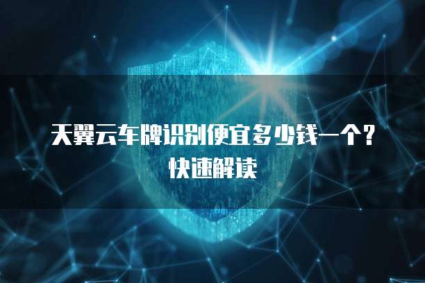 天翼云车牌识别便宜多少钱一个?快速解读