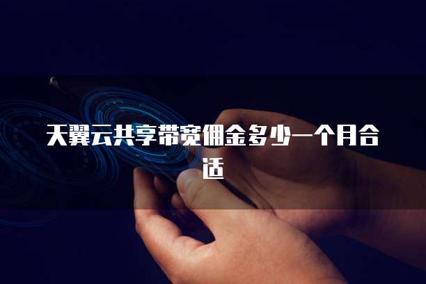 天翼云共享带宽佣金多少一个月合适