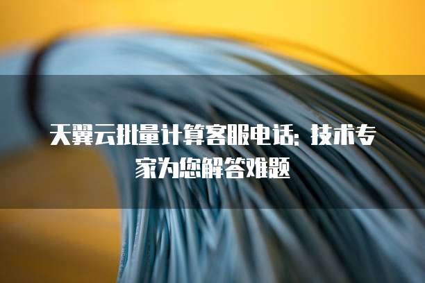 天翼云批量计算客服电话: 技术专家为您解答难题