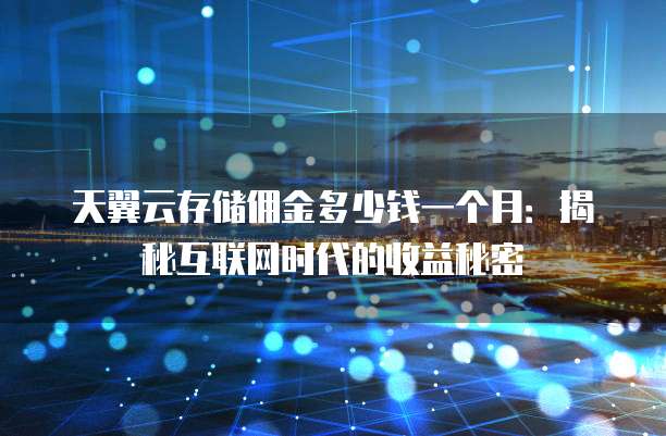 天翼云存储佣金多少钱一个月:揭秘互联网时代的收益秘密