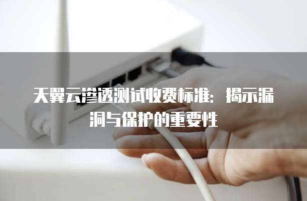 天翼云渗透测试收费标准:揭示漏洞与保护的重要性