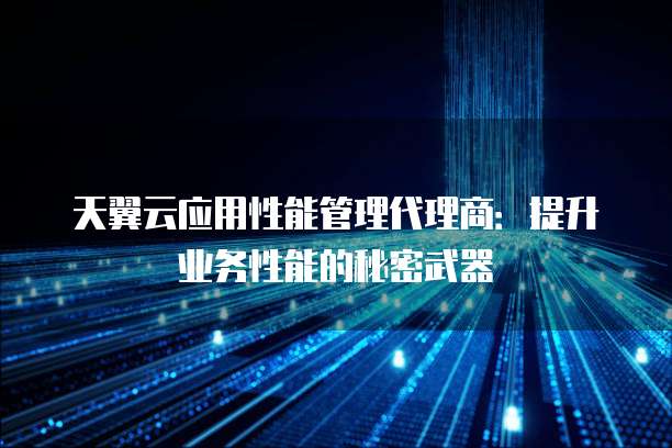 天翼云应用性能管理代理商:提升业务性能的秘密武器