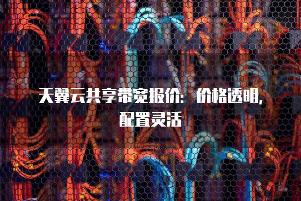 天翼云共享带宽报价:价格透明,配置灵活