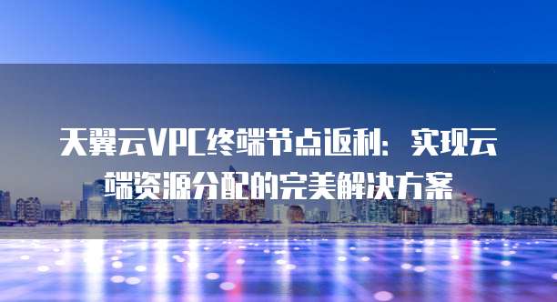 天翼云VPC终端节点返利:实现云端资源分配的完美解决方案