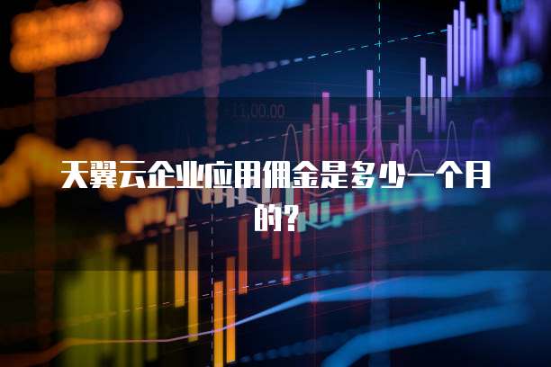 天翼云企业应用佣金是多少一个月的？