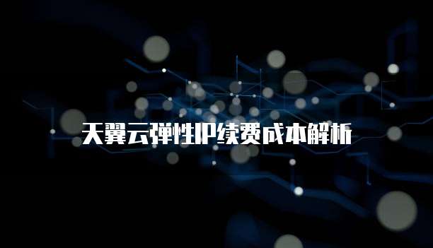 天翼云弹性IP续费成本解析