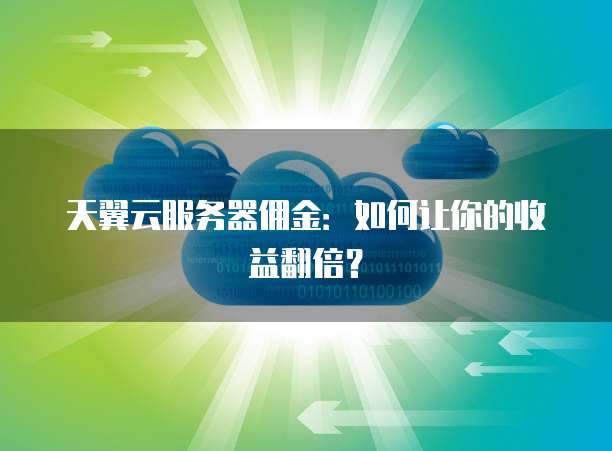 天翼云服务器佣金:如何让你的收益翻倍?