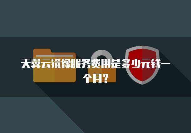 天翼云镜像服务费用是多少元钱一个月?