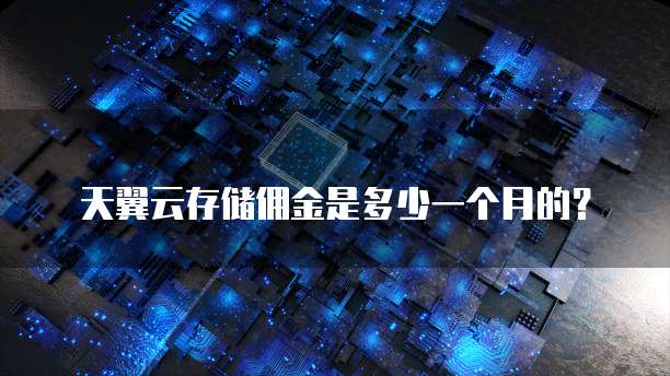 天翼云存储佣金是多少一个月的?