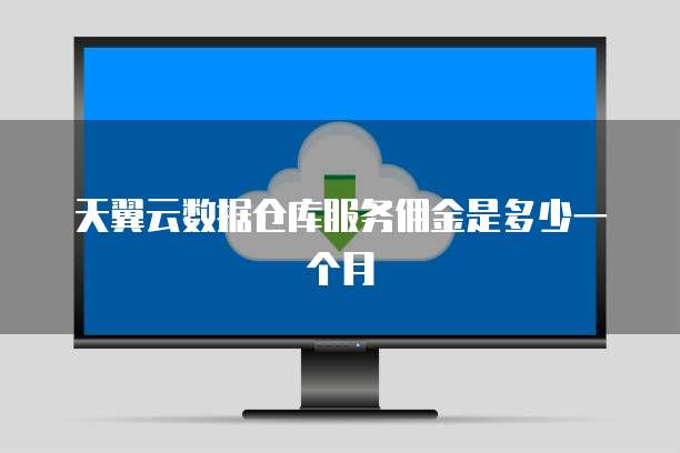 天翼云数据仓库服务佣金是多少一个月