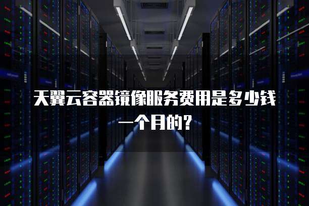 天翼云容器镜像服务费用是多少钱一个月的?