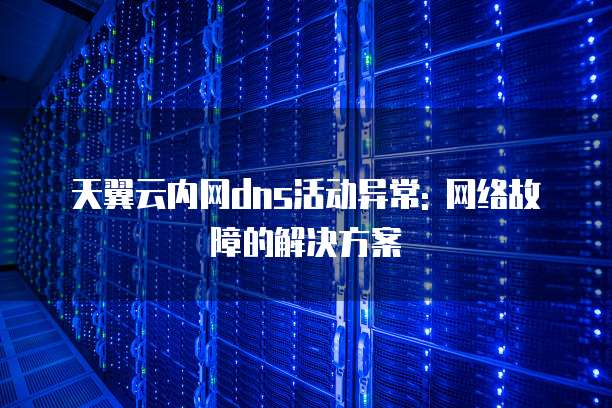 天翼云内网dns活动异常: 网络故障的解决方案