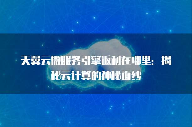 天翼云微服务引擎返利在哪里:揭秘云计算的神秘面纱