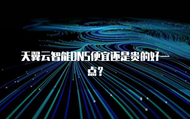 天翼云智能DNS便宜还是贵的好一点?