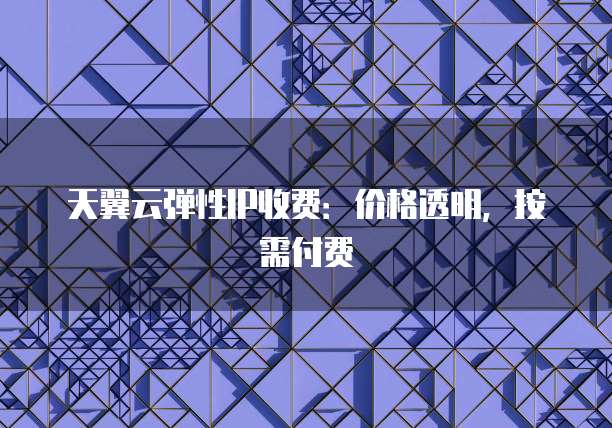 天翼云弹性IP收费：价格透明，按需付费