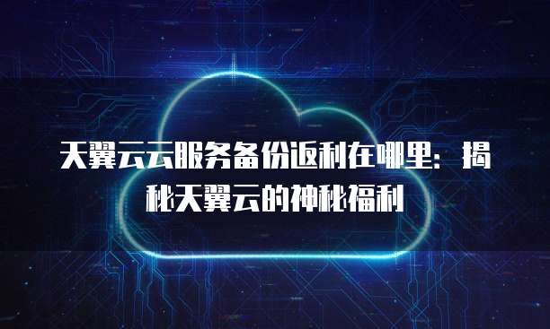 天翼云云服务备份返利在哪里:揭秘天翼云的神秘福利