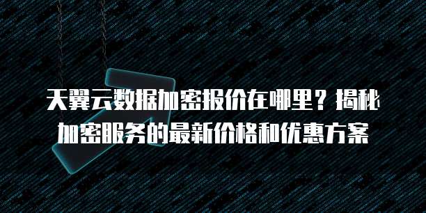 天翼云数据加密报价在哪里?揭秘加密服务的最新价格和优惠方案