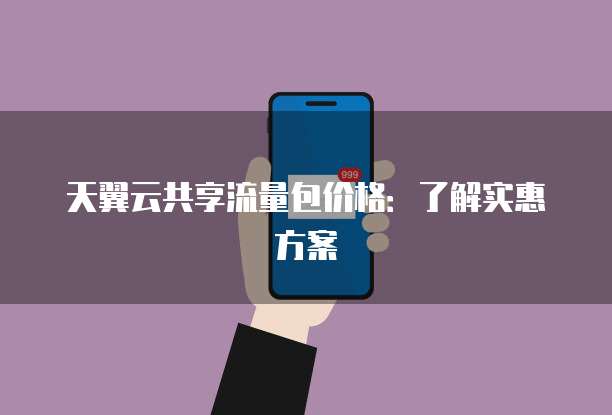 天翼云共享流量包价格:了解实惠方案