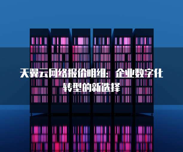 天翼云网络报价明细:企业数字化转型的新选择