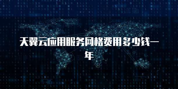 天翼云应用服务网格费用多少钱一年