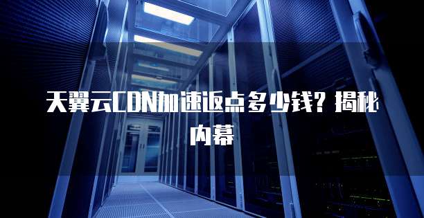 天翼云CDN加速返点多少钱?揭秘内幕