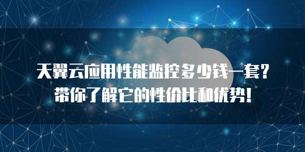 天翼云应用性能监控多少钱一套？带你了解它的性价比和优势！