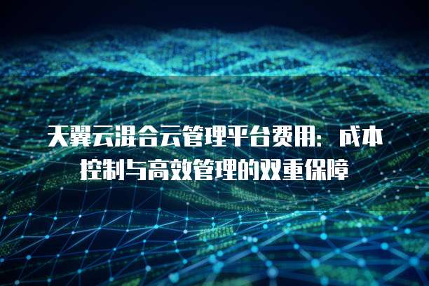 天翼云混合云管理平台费用:成本控制与高效管理的双重保障