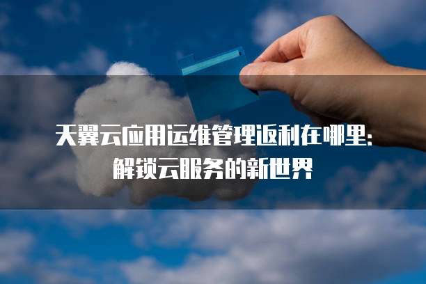 天翼云应用运维管理返利在哪里:解锁云服务的新世界