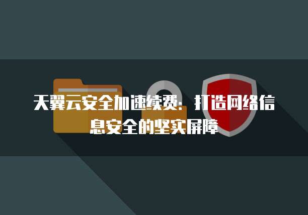 天翼云安全加速续费：打造网络信息安全的坚实屏障