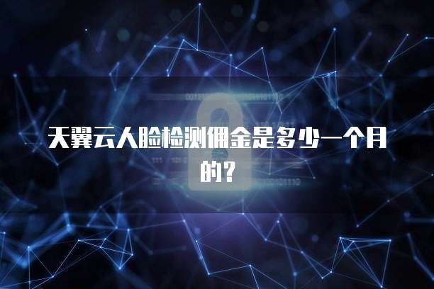 天翼云人脸检测佣金是多少一个月的?