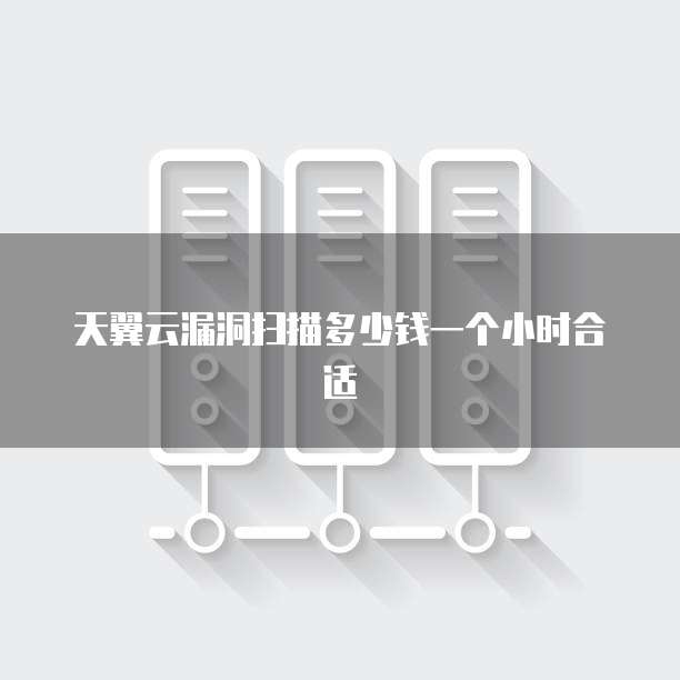 天翼云漏洞扫描多少钱一个小时合适