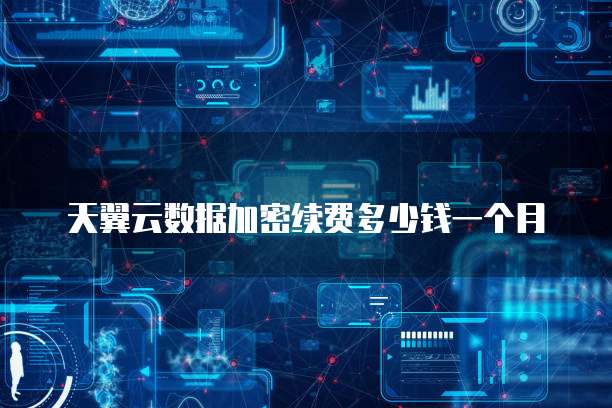 天翼云数据加密续费多少钱一个月