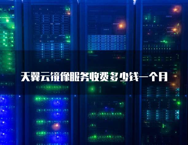 天翼云镜像服务收费多少钱一个月