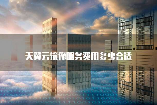 天翼云镜像服务费用多少合适