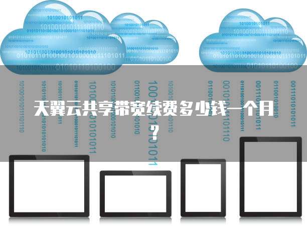 天翼云共享带宽续费多少钱一个月?