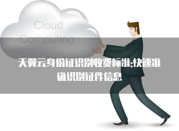 天翼云身份证识别收费标准:快速准确识别证件信息
