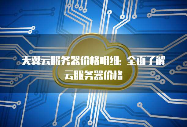 天翼云服务器价格明细: 全面了解云服务器价格