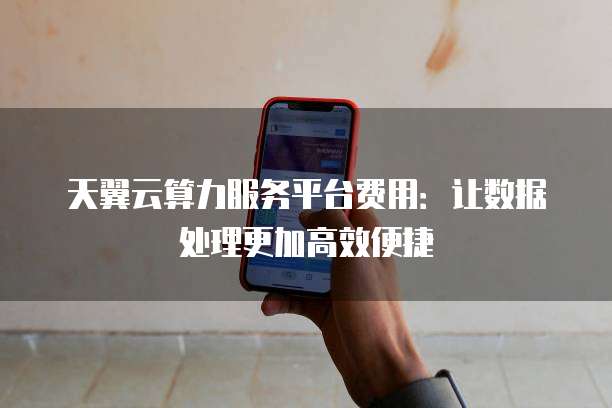 天翼云算力服务平台费用:让数据处理更加高效便捷