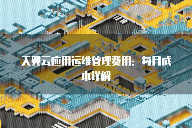天翼云应用运维管理费用：每月成本详解