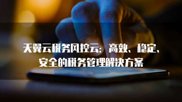 天翼云税务风控云:高效、稳定、安全的税务管理解决方案