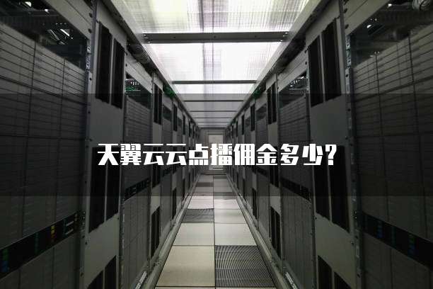 天翼云云点播佣金多少?