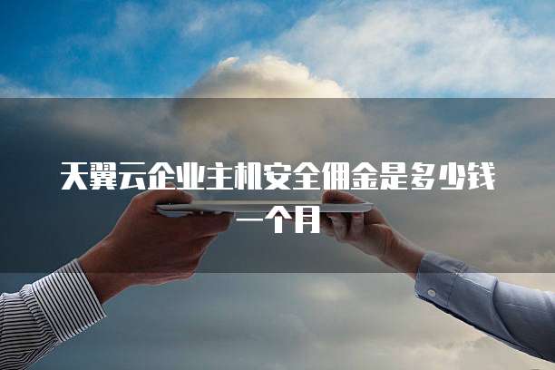 天翼云企业主机安全佣金是多少钱一个月