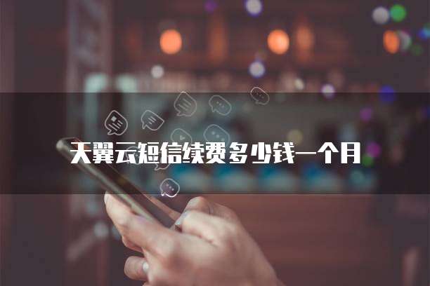 天翼云短信续费多少钱一个月