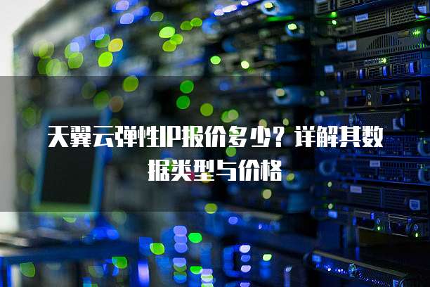 天翼云弹性IP报价多少?详解其数据类型与价格