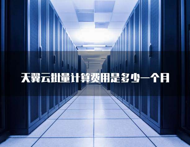 天翼云批量计算费用是多少一个月
