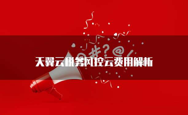 天翼云税务风控云费用解析