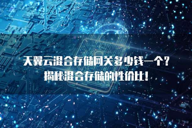 天翼云混合存储网关多少钱一个?揭秘混合存储的性价比!
