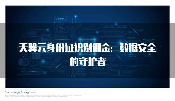 天翼云身份证识别佣金:数据安全的守护者