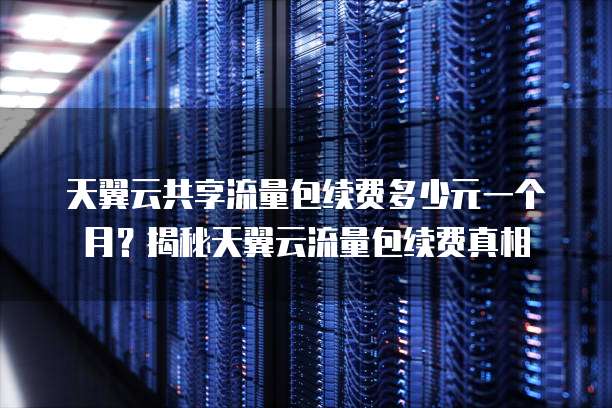 天翼云共享流量包续费多少元一个月?揭秘天翼云流量包续费真相