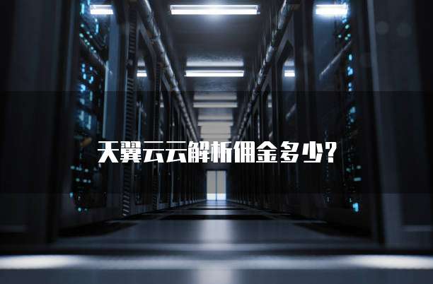 天翼云云解析佣金多少?
